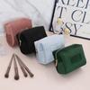 Solid Color Velvet Makeup Bag Large Capacity Cosmetic Pouch Travel Toiletry Bag  Fashion