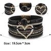 Bracciale Leopardo da Donna, Wrap in Pelle Boho Multi-Strato Perla Cristallo Braccialetto Gioiello