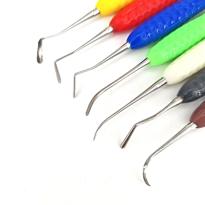 7PCS/set Dental Aesthetic Restoration Kit  Resin Filler Set Plastic Dresser Silicone Handle