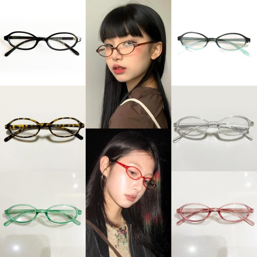 Vintage Y2K Anti Blue-ray Glasses Ins Retro Oval Glasses Lightweight Leopard Print Small Frame Eyewear Women/Men