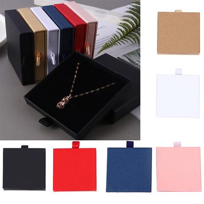 Thick Kraft Paper Drawer Jewelry Set Packaging Box Ring Necklace Bracelets Earring Gift Case Container With Sponge Inside