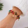 Christmas Snowflake Santa Claus Xmas Tree Snowman Bell Charms Bracelet For Women Metal Chain Bangles Party New Year Gifts