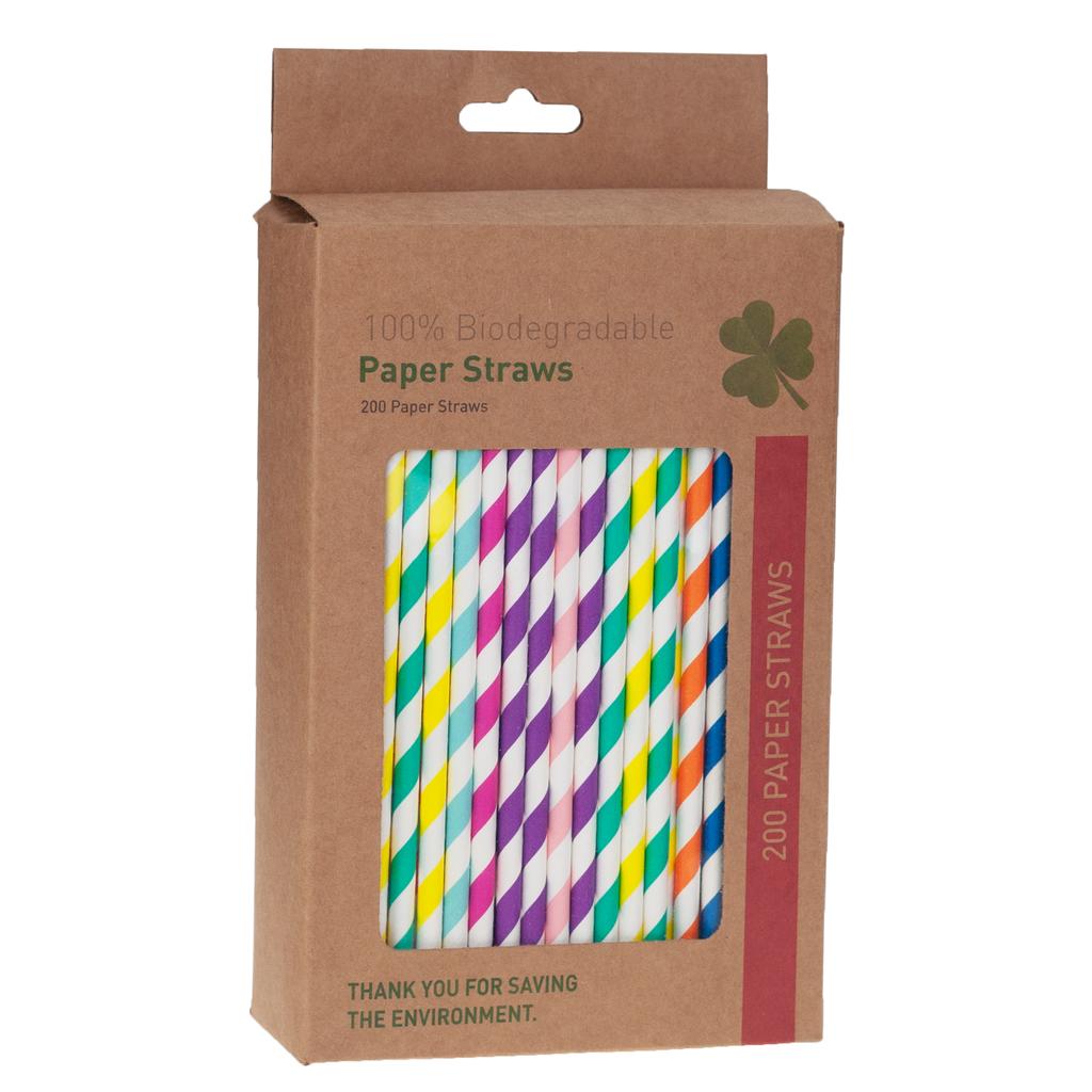 TG55984 PAPER STRAWS 200 PCS colorful eco 20cm 5mm