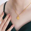 Zircon Geometry Pendant Necklace For Women Ins Korean Style Simple Gold Color Titanium Steel Neck Chain Fashion Jewelry Gifts