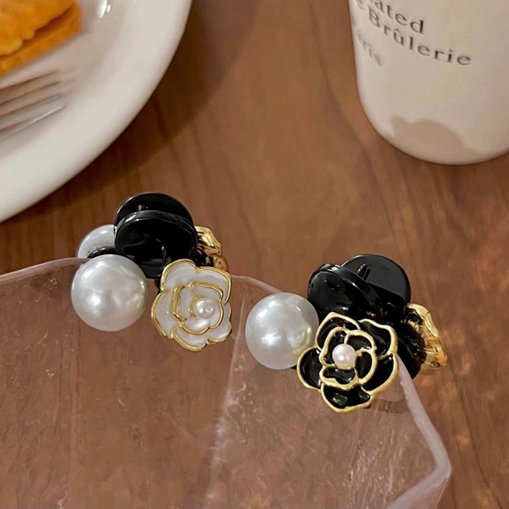 2025 Camellia Pearl Mini Small Grab Clip Bangs Broken Hair Clip Princess Head Hairpin Headgear