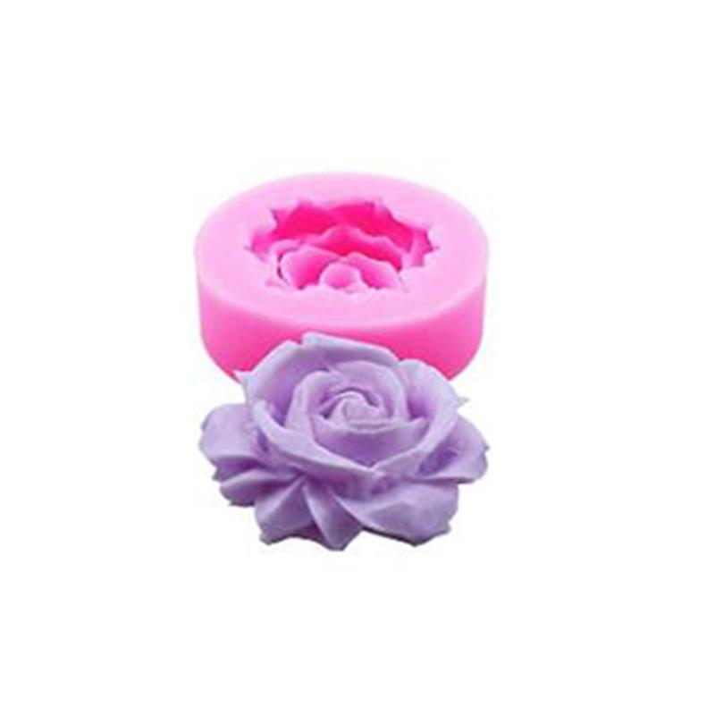 6pcs Creative Flower Rose Peony Rose Sugar Soft Clay Gypsum Cake Modeling Bean Paste Cake Silicone Mold Home Decoration Ornament