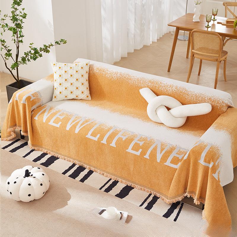 Nordic Ins Chenille Sofa Towel Knitted Bag Cover All-around Double-Sided Available All-Inclusive Sofa Cover Sofa Cover Cloth