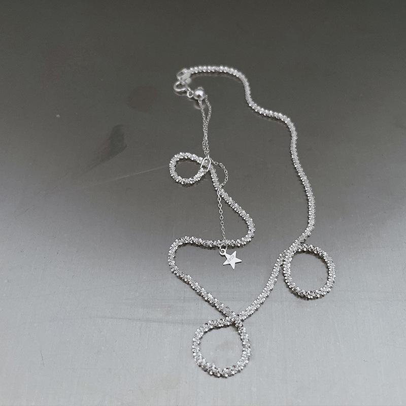 Korean Sparkly Geometric Necklace for Women - Retro Sweet Gypsophila Collarbone Chain Jewelry xl0664