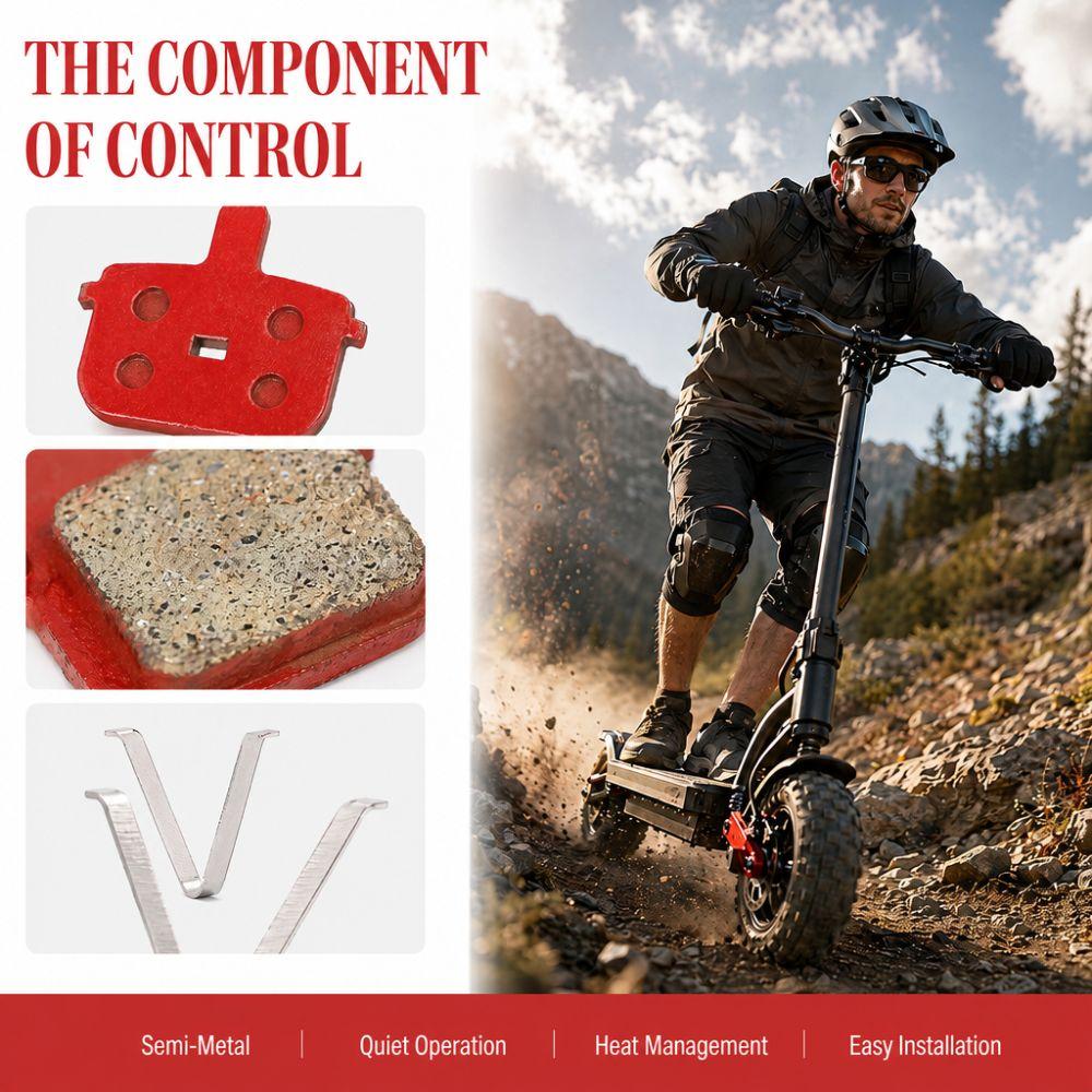 6 Pairs Semi-metal Bicycle Disc Brake Pads for Kugoo G Booster/Ninebot MAX G3 Bikemaintenance