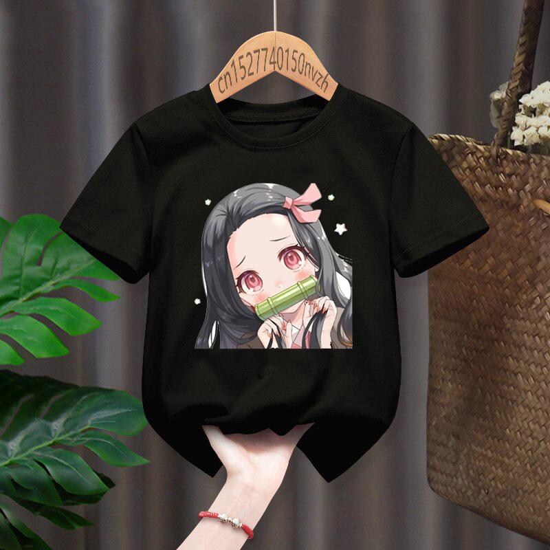 Nezuko Kamado Kimetsu No Yaiba 3D Print Kid T-shirts Children Baby Black  Kawaii Clothes Boy Girl T-Shirts