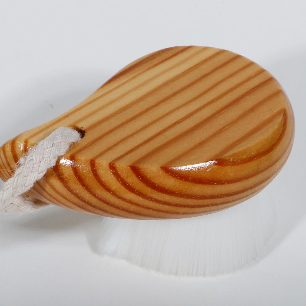 Wooden Handle Face Wash Brush Beech Handle Hemu Handle Wooden Manual Face Wash Brush