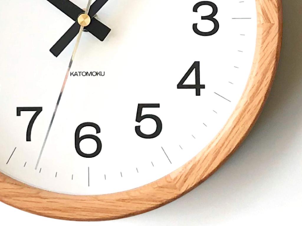 KATOMOKU Muku Clock 16 Oak Wall Clock Continuous Second Hand Radio km-108OA 220mm (SKP Clock)
