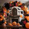 140Pcs Halloween Balloon Arch Set Pumpkin Ghost Face Spider Aluminum Foil Balloons for Halloween Party Scary Costume Party