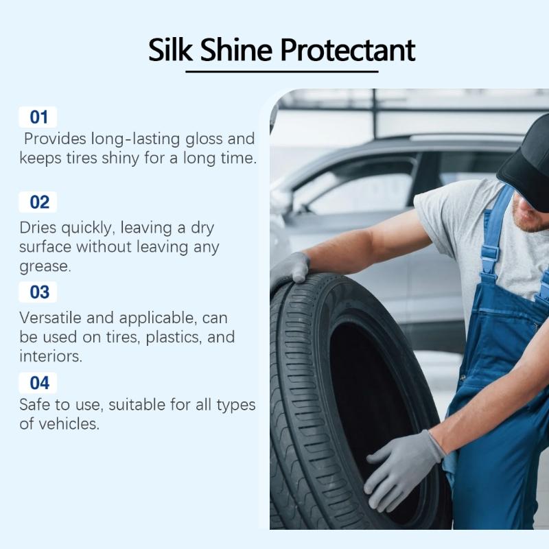 Car Ceramic Tire Dressing Black Wet Look Tire Shine Protectant Wheel Shine Sprayer for Deep Glossy Finish
