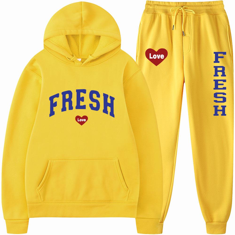 2023 Cross Border Printed Volná jarní a podzimní mikina s kapucí a punčochové kalhoty s kapucí