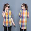 Women's 2023 Summer Plaid Loose-Fit Sun Protection Shirt, Plus Size Casual.