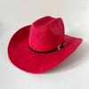 Vegan Suede Wide Brim Rancher Hat Metal Buckle Boot Accessories  for Men and Women Cowboy Hat Cattleman Style Unisex Fedora