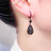 Charming Black Crystal Drop-shaped Pendant Earrings for Women Personalized Daily Accessories Party Jewelry Birthday Gift