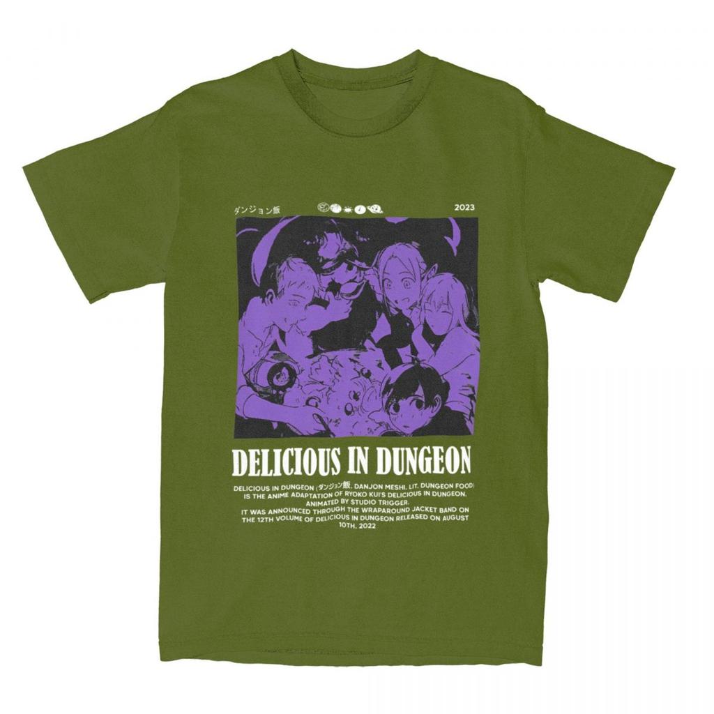 Men's T Shirt Dungeon Meshi Anime Marcille Laios T-Shirts Harajuku Delicious In Dungeon Summer Tee Shirt Y2K Cotton Tops