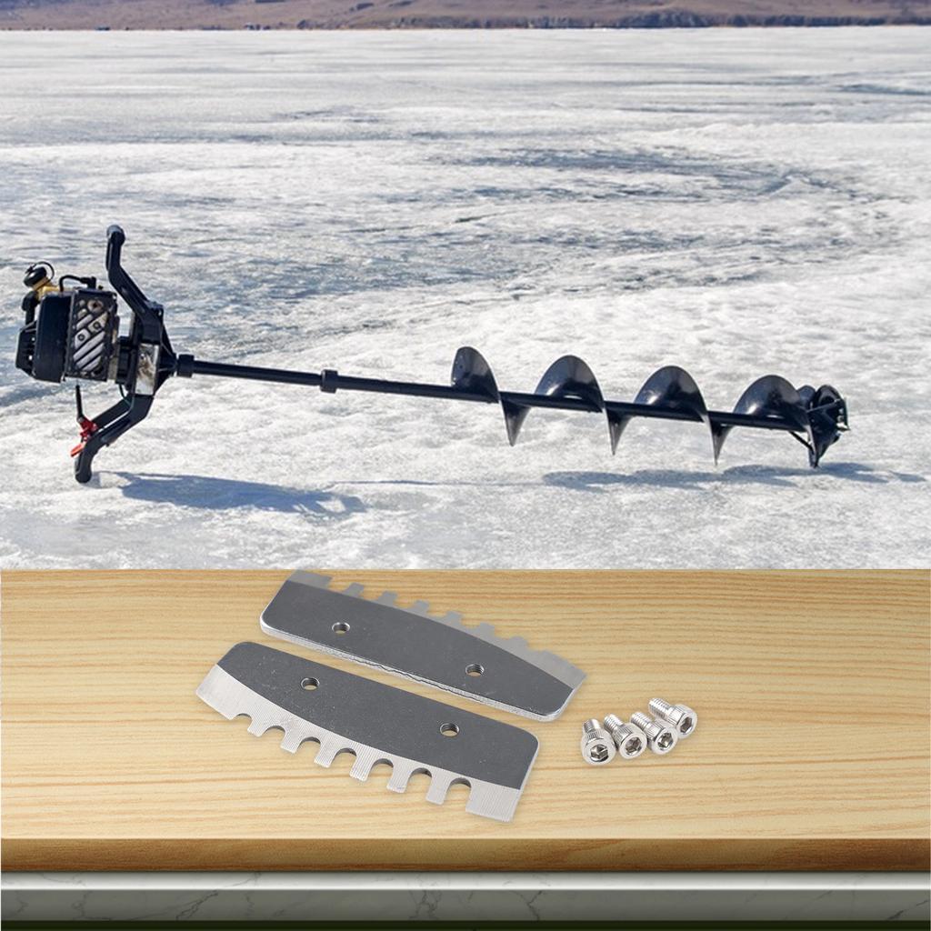 Stainless Steel Auger Blades for Power Ice Auger 8 Inch Replacement Set of 2