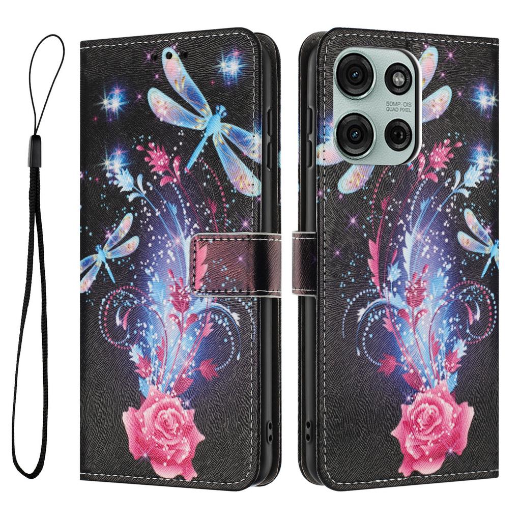 For Motorola Moto G86 Power 5G/Motorola Moto G86 5G Wallet Case Pattern Printing PU Leather Phone Cover with Lanyard