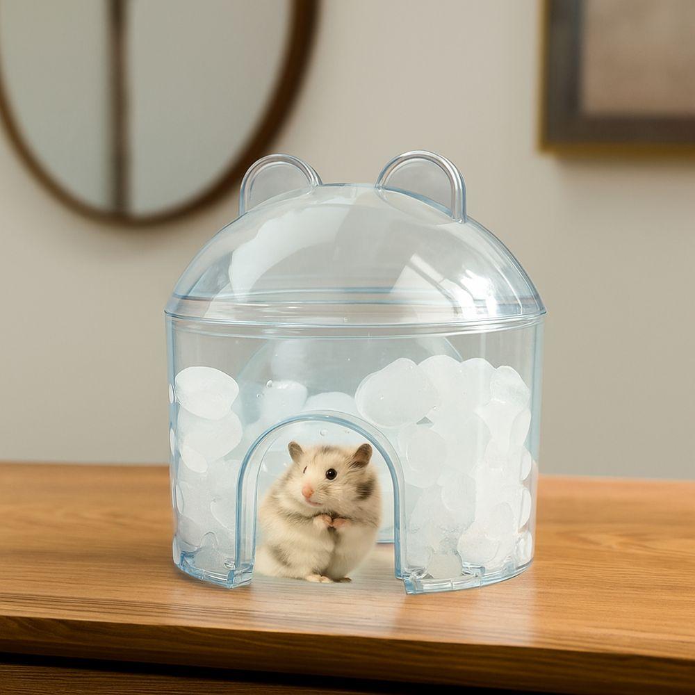 Creative Transparent Hamster Cooling House PET Hollowed-out Guinea Pig Ice Nest Cute Hamster Cooling Habitat Summer