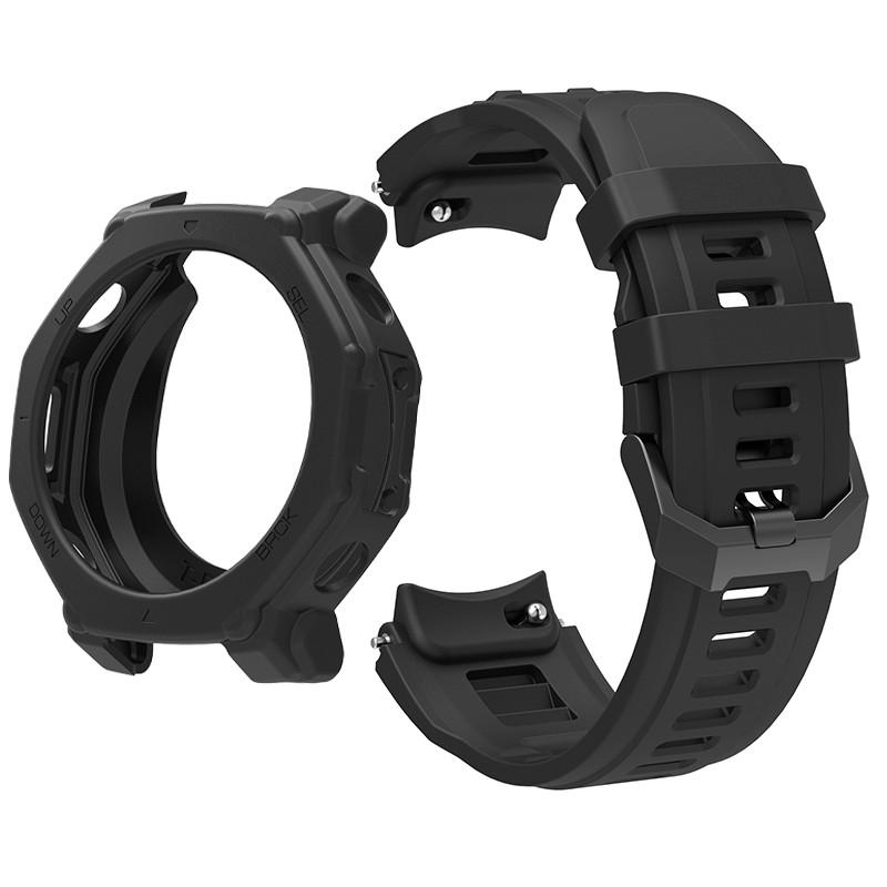 

Силіконовий Чохол + Ремінець Для Huami Amazfit T-REX 3 Pro Ремінець Браслет Для Amazfit T-rex3 Pro Захисний Чохол Аксесуари For T-REX 3Pro чорний