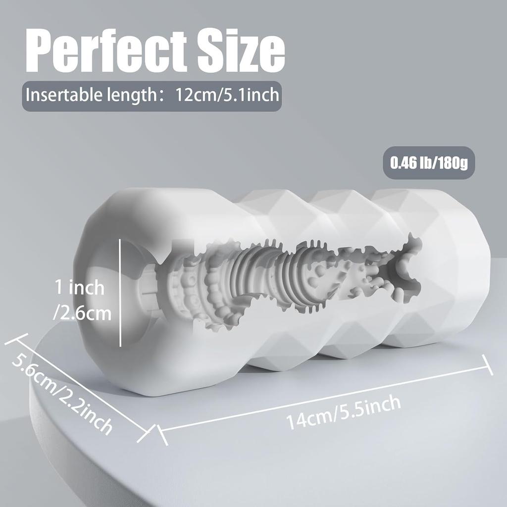 Male Masturbator Sex Toys - Pocket Pussy Stroker, TPE Male Masturbation Sleeve with 3D Textured, Penis Training Blowjob Sex Toy for Men