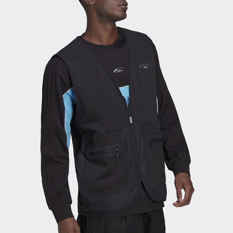 Adidas Originals Vests Men's Black V-neck Moderate Other HC9484