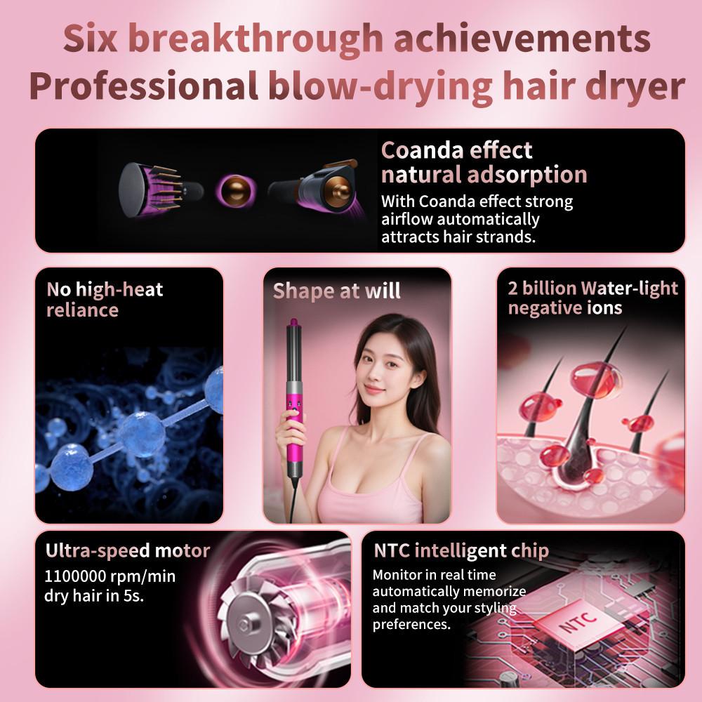 Professional Airwrap Hair Styler Portable Multifunctional Hair Curler Household Negative Ion Curling Iron Tools