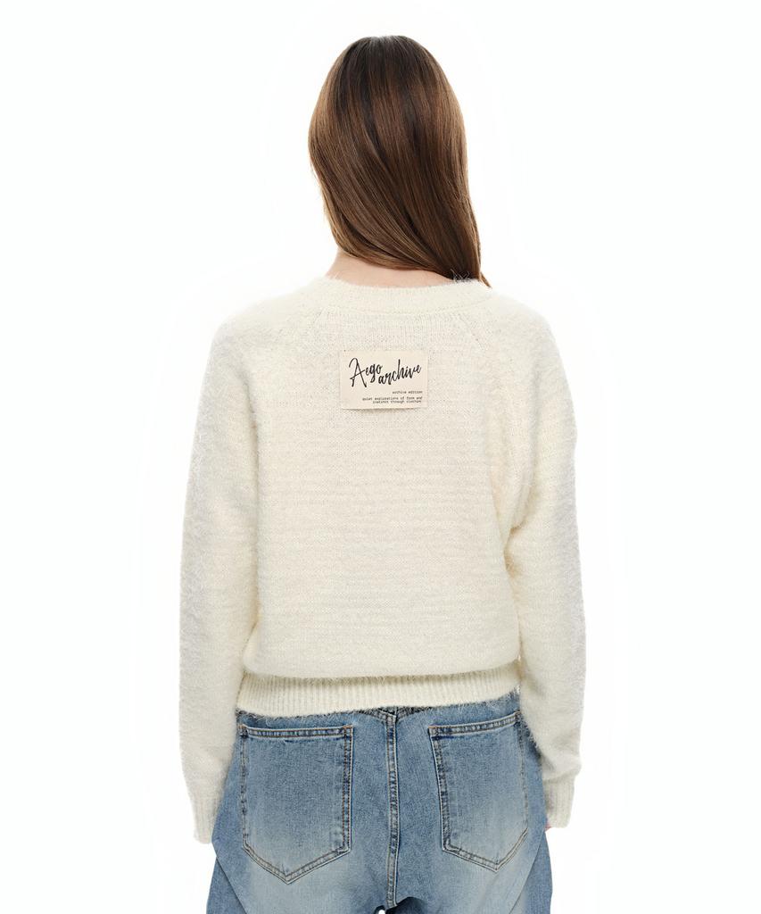 AEGO FREEDOM LAB Canvas Tag Round Knit_Ivory