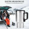 450ml 12V Vehicle Heating Cup Steel Electric Heating Car Kettle For Camping Travel Kettle Coffee Mug Cup Amagi