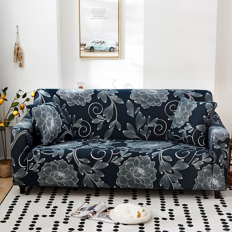 1Pc Geometric Printed Milk Silk Sofa Slipcover For Living Room Bedroom Dorm Room Non-Slip Adjustable Sofa Couch Cover Home Decor