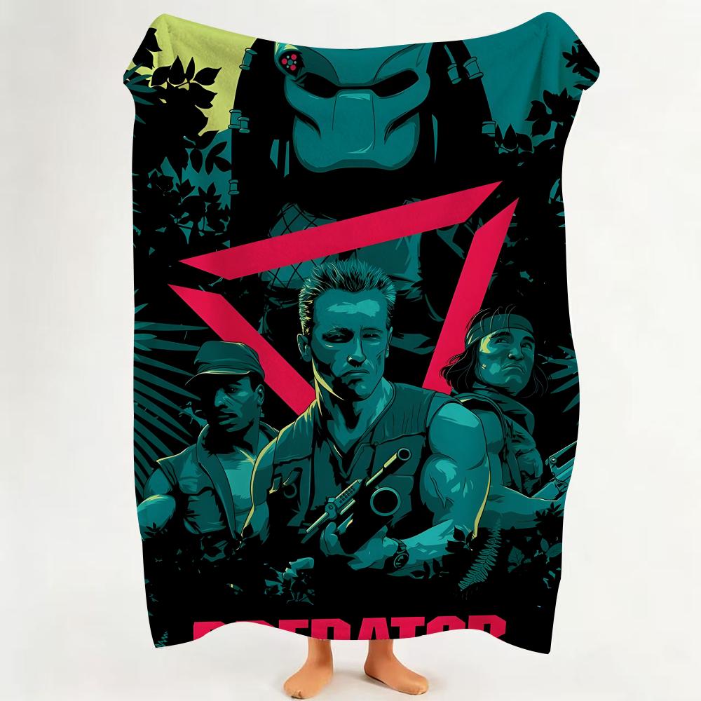 Movie P Predator Throw Flannel Throw Blanket Suitable for Sofa,Living Room,Bedroom