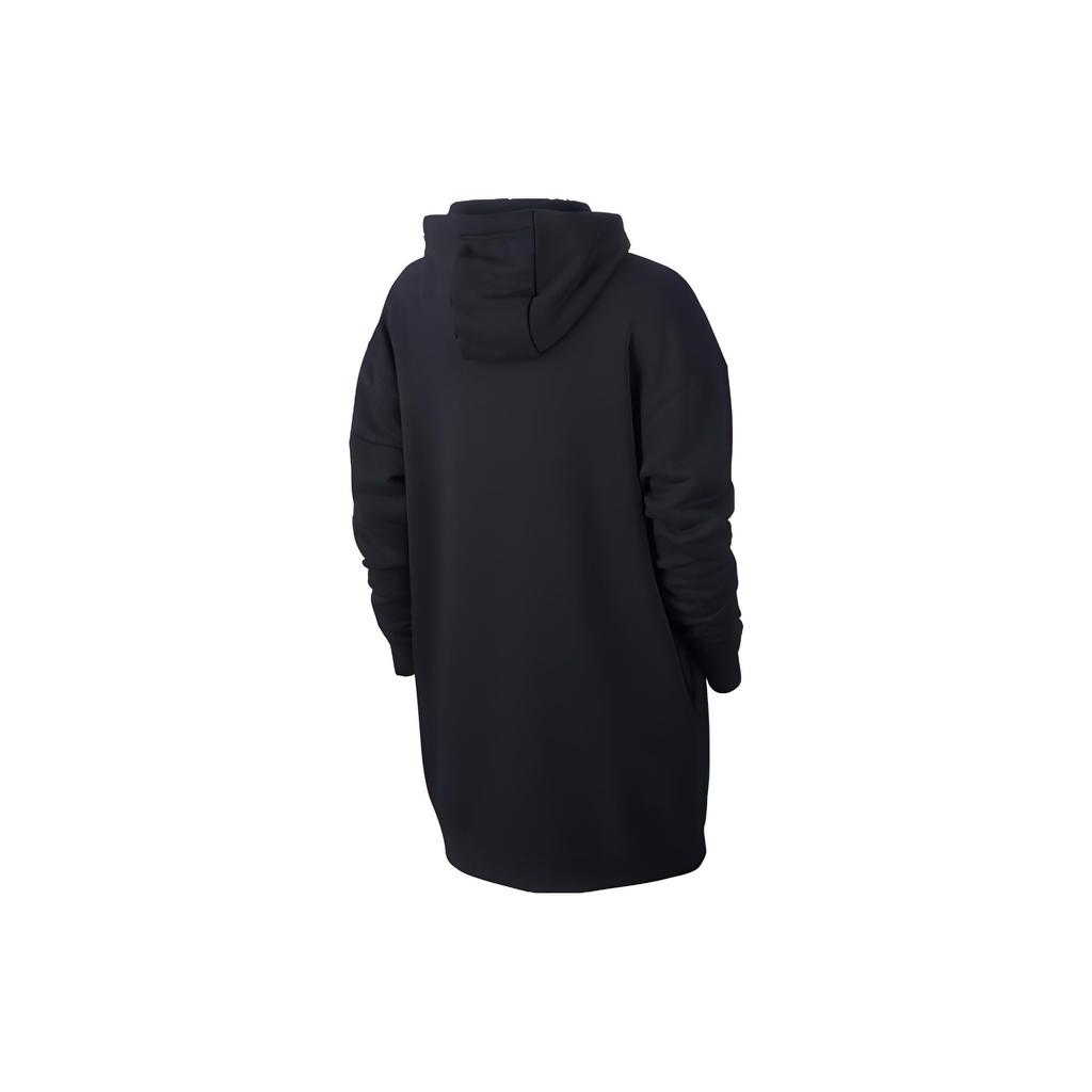 Nike Logo Print Drawstring Hooded Sweatshirt Women Sweatshirt Black CJ5002-010