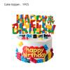 Building Block Children's Outdoor Birthday Decoration Tableware Paper Cup Plate Napkin Cake Topper Blowout Gift Bag Party Favors