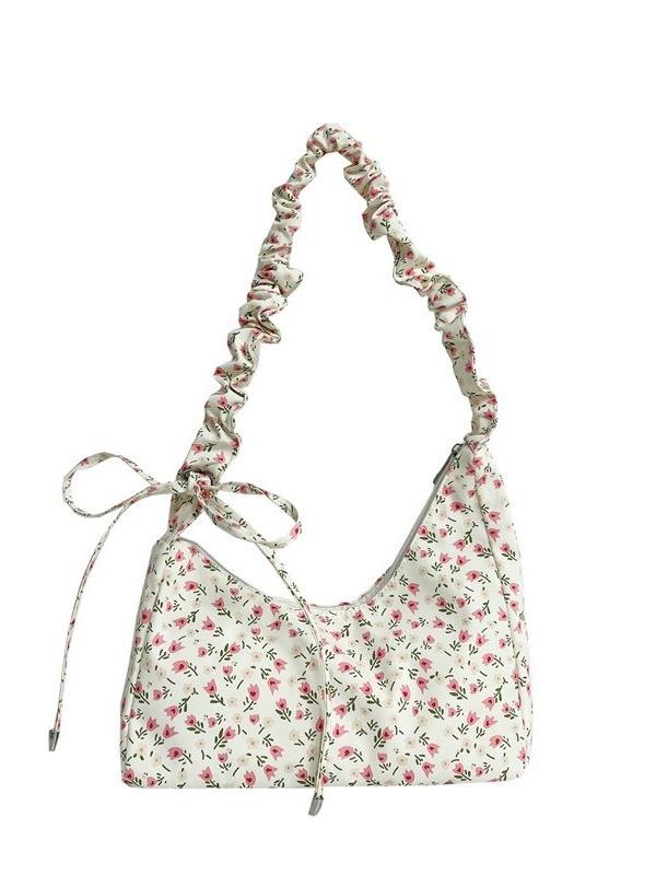 Canvas Bag For Women With Drawstring Closure And Floral Print For Casual Daily Use