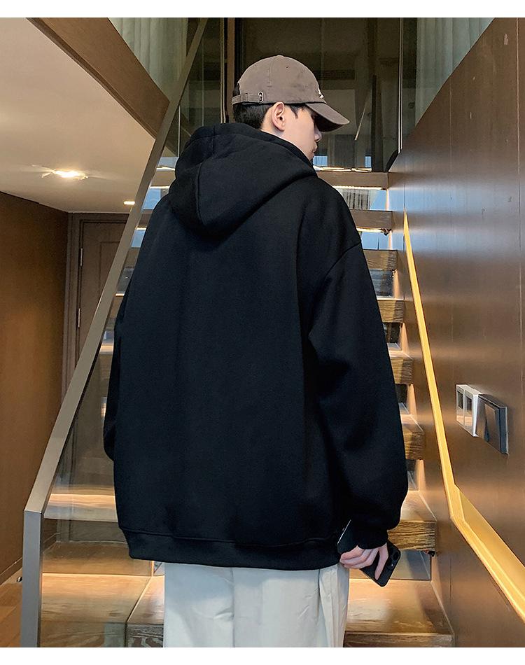Men's Loose Fit Hooded Cardigan - Trendy American Style, Autumn/Winter 2025 Collection