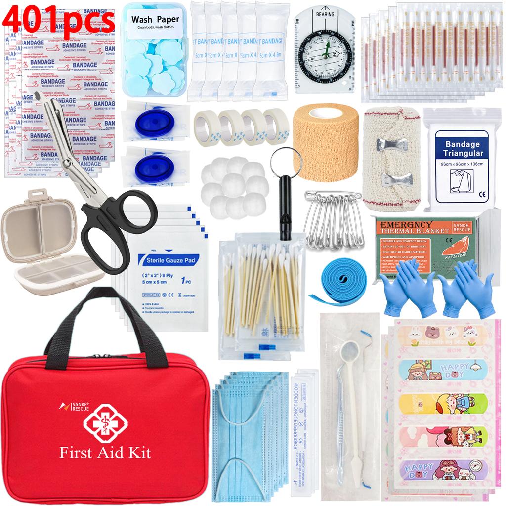 First Aid Kit 26-401 Piece All-Purpose Tactical  Emergency Kit  In The Car Military Acessories Survival Kits Camping Medical Bag
