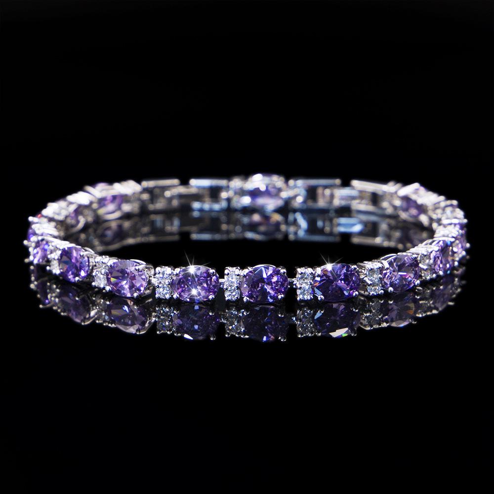 Multi-Colored, Summer Accessories Simple Crystal Colored Zircon Bracelet Does Not Fade Women'S Jewelry Colored Treasure Bracelet