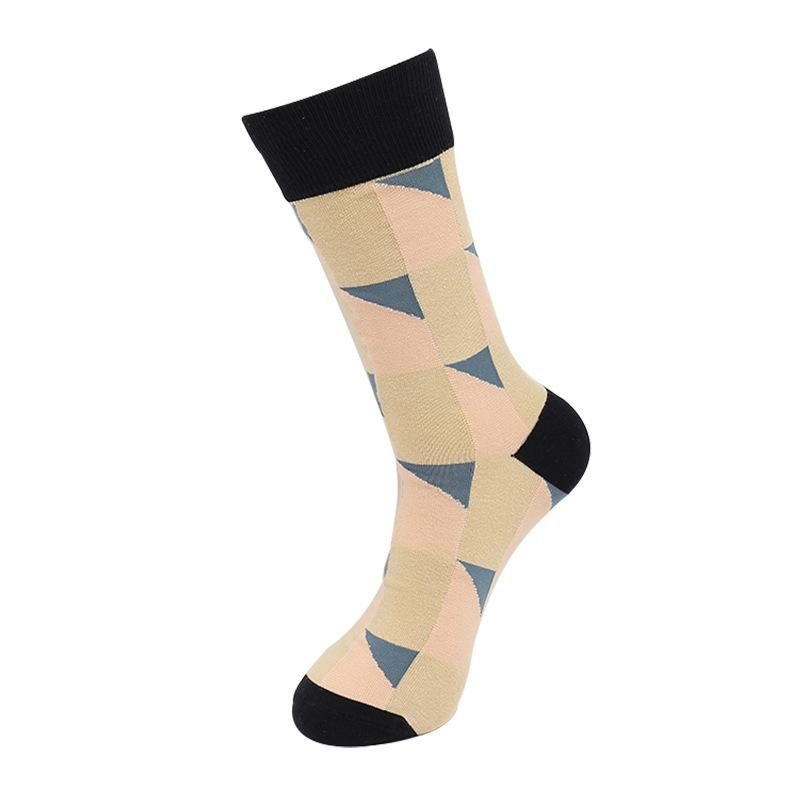 Men's Large Size New Colorful Geometric Pattern Sport Tube Socks
