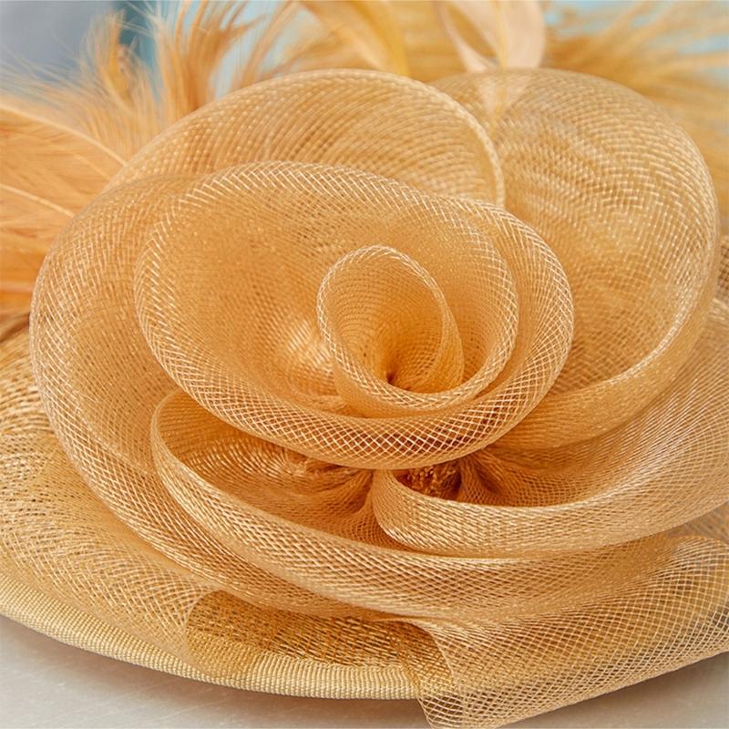 British Styles Women's Fascinator Beautiful Linen Brida Headwears Delicate Hat Adornment For Stylish Appearance