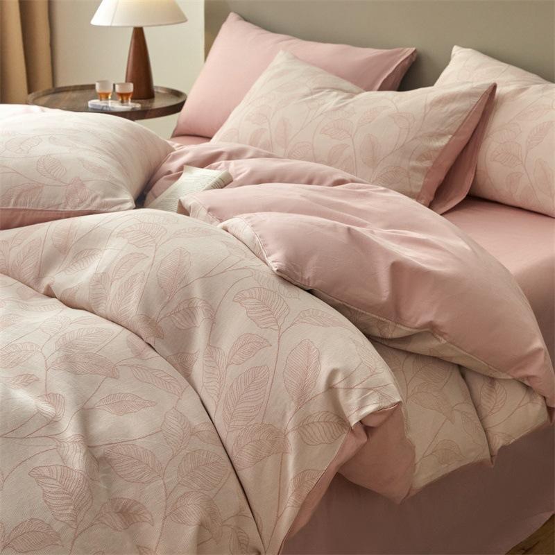 Class A 120 Maternal And Infant Grade Jacquard Pure Cotton 4Pcs Set Xinjiang Cotton Cotton Naked Sleeping Sheet Quilt Cover Mattress Model