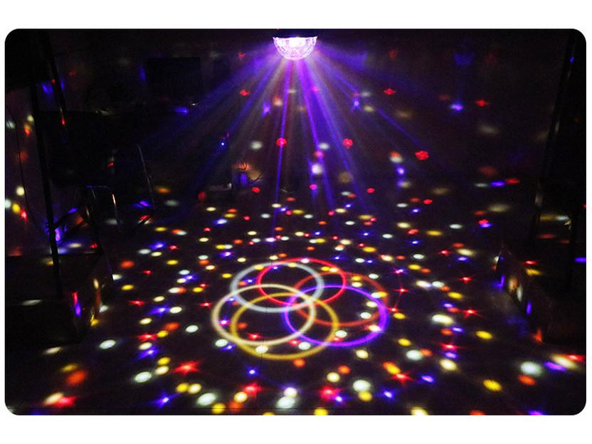 Seven-Color LED Crystal Magic Ball Sound-Activated Mini Stage Light