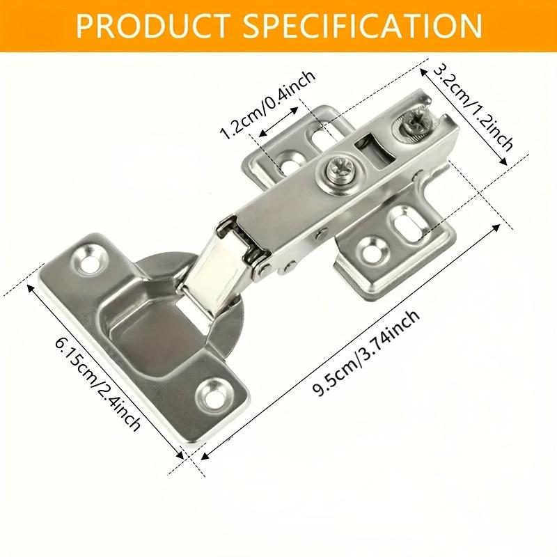 2Pcs Cabinet Hinges Steel Hydraulic Door Hinge Damper Buffer Soft Closing for Kitchen Cupboard Furniture  Furniture