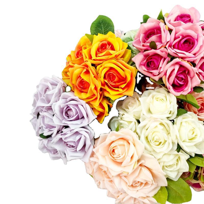 Simulation Flower 7-Head Bouquet Of Roses, Fake Flowers For Wedding Flower Decoration, Artificial Flowers For Home Living Room Decoration