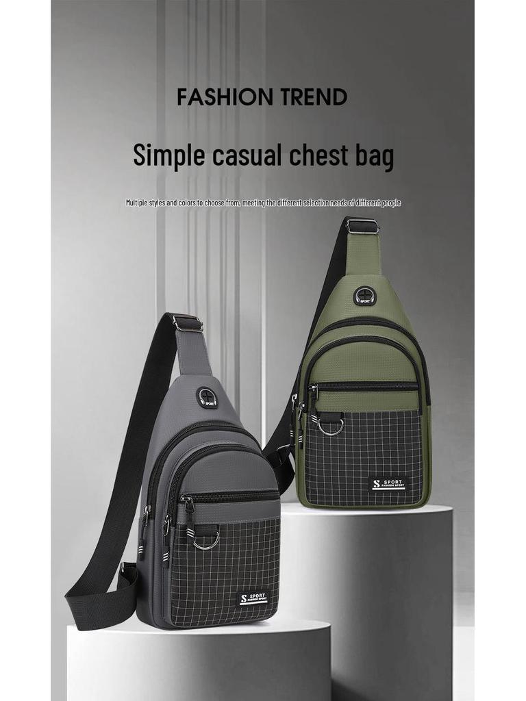 Men's Korean Style Water-Resistant Crossbody Bag: Versatile, Large Capacity, Multi-Layer Backpack for Outdoor Casual Use