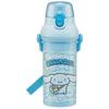 Children's Water Bottle, 480ml, Direct Drinking, Plastic, One-Touch Operation, Dishwasher Safe, Made In Japan, Sanrio Cinnamoroll, Ushirou Shir