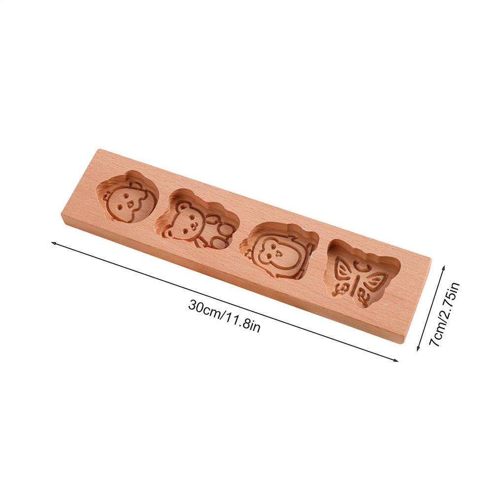 

Cookie Making Mould Wood Cookie Mold Biscuits Cutter Stamp Cartoon for Birthday Wedding Cakes Chocolate Fondant Pastry Food