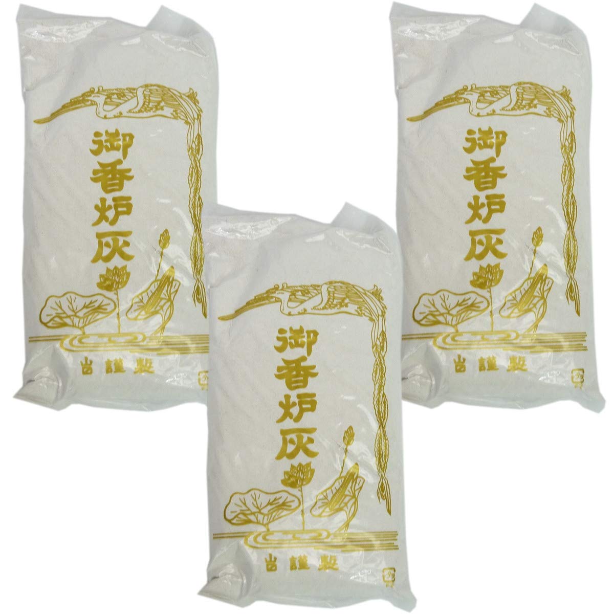 

Set of 3 Large Incense Ashes [600g, Made in Japan]